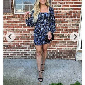 Floral Long Sleeve Mini Dress